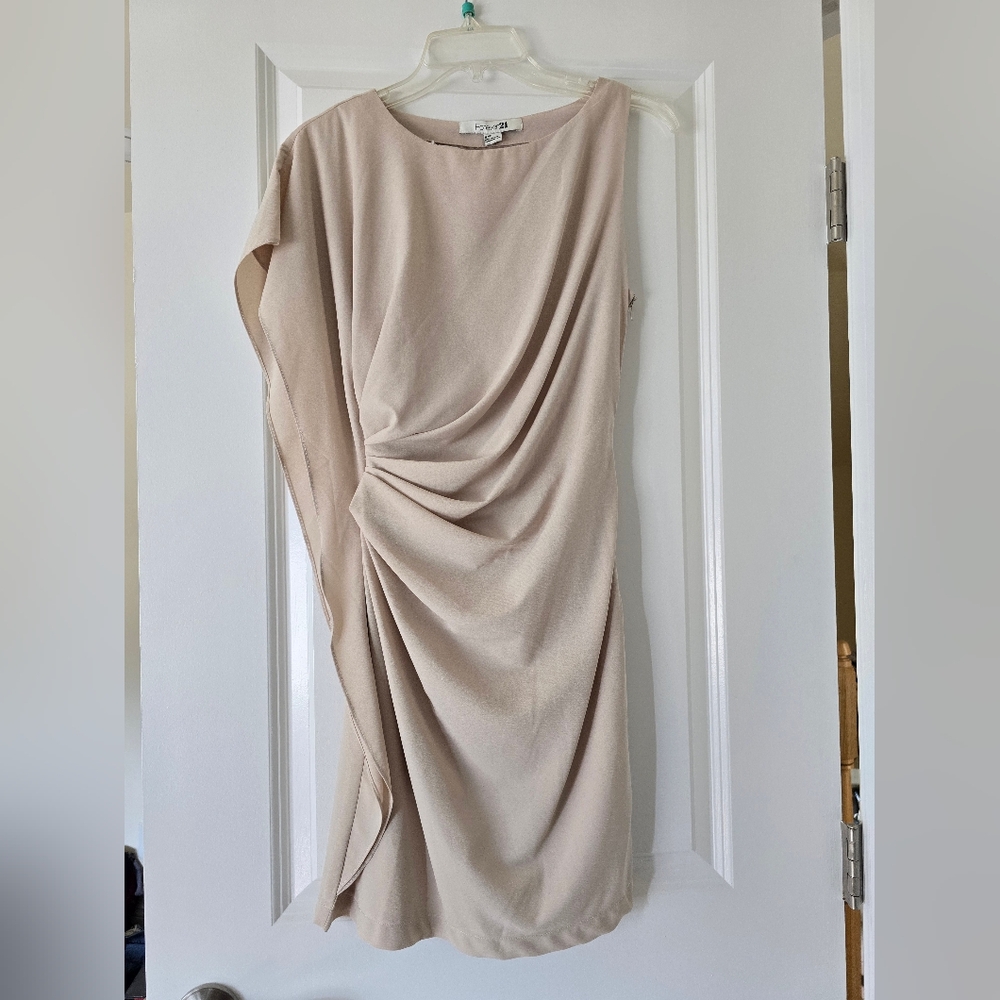 Elegant Beige Wedding Guest Dress